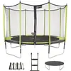 Kangui Trampoline De Jardin 426 Cm + Filet De Sécurité + Échelle + Bâche De Protection + Kit Ancrage Jumpi Vert/noir 430 Vert