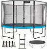 KANGUI Trampoline 430 cm + filet + échelle + bâche + kit ancrage PUNCHI Bleu