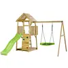 KANGUI Aire de jeux portique en bois WOODI - Double balançoire et nid ...