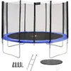 KANGUI Trampoline rond Bleu Ø360cm avec filet, échelle, bâche et kit ancrage