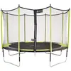 KANGUI Trampoline de jardin JUMPI Vert/Noir 430 - 426 cm - Filet de sécurité