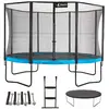 KANGUI Trampoline 365 cm + filet + échelle + bâche + kit ancrage PUNCHI Bleu