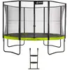 Kangui Trampoline de jardin rond 430 cm + filet de sécurité + échelle PUNCHI Vert 430