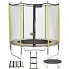 KANGUI Trampoline de jardin 244 cm + filet de sécurité + échelle + bâche de protection