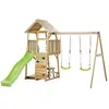 Aire de jeux portique en bois WOODI - KANGUI - Double balançoire, tobo...