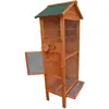 Cage à oiseaux 0,42m² en bois teinté clair pour 3 à 4 oiseaux Habrita