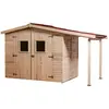 Foresta Abri en panneaux 3.70 m² avec plancher et bûcher. Habrita ED2416.01B