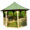 HABRITA Kiosque Pavillon octogonal de luxe 9,60m² - Pin traité autoclave - 7 treillis