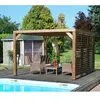 HABRITA Pergola Thermauvent En Bois Avec Vantelles Mobiles Sur Toit Et Mur