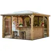 HABRITA Pool house Blueterm en bois massif - Dimensions 3,79 x 3,79 m