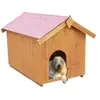 Niche pour petit chien 0,77m² en bois avec toit bitumé et plancher Habrita