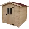 Abri de jardin madriers massifs 3.24 m² bois naturel Habrita VD2020.02N