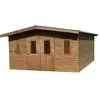 Habrita - abri de jardin 19,69m² brun doré  tha4040.02t - thermabri tha4040.02t