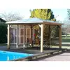 HABRITA Abri de piscine - 14,36 m² deux parois à ventelles - BLUETERM 