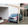HABRITA Carport mural pergola adossable en pin autoclavé - 15m² - Marron
