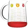 PEBBLY Pichet doseur 1 L en verre et silicone rouge - - Transparent - Verre