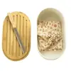 Pebbly - Boite A Pain 4 en 1 en Acier, et Bambou, Couleur Creme
