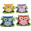 Ulysse Lot de 4 pinces magnétiques Hibou en bois multicolores 7,5x5,5x2 cm