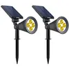 LUMI JARDIN Lot de 2 spots solaires projecteurs 2x SPIKY WARM Noir Plastique 100LM