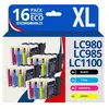 123CONSOMMABLES - LC1100 LC980 LC985 - Pack 16 cartouches compatibles avec Broth