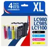 123CONSOMMABLES - LC1100 LC980 LC985 - cartouche compatible avec Brother DCP-195