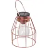 Galix - Lampe de table ou lanterne solaire finition cuivré filament leds