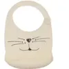 Trois Kilos Sept Bavoir en silicone Chat Sable