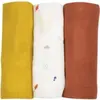 Trois Kilos Sept Lot de 3 langes en mousseline Diplododo (70 x 70 cm)