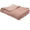 Trois Kilos Sept Couverture en tricot et flanelle Vieux rose (75 x 100 cm)