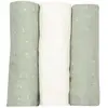 Lot de 3 langes en mousseline Grafic Olive (70 x 70 cm)