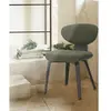Uniqka - Lot de 4 Chaise hele en tissu vert et pieds en bois OS