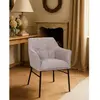 Uniqka - Lot de 4 Chaise en tissu Taupe et pieds métal OS
