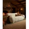 Uniqka-design Teddy - canapé 2 places en tissu fourrure imitation mouton