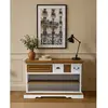 Uniqka-design Inda - console en bois massif de sungkai - blanc et naturel
