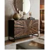 Uniqka-design Mandala - buffet bas 3 portes en teck recyclé et métal noir 145 cm