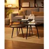 Table basse ronde gigogne en métal noir - Uniqka