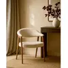 Uniqka Soria - Chaise salle à manger en tissu beige piétement finition...
