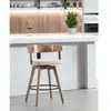 Chaise de bar en tissu et pieds en bois - Uniqka