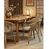 chaise en tissu Taupe et bois blanchi - Uniqka