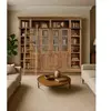 UNIQKA Annisa - Bibliothèque en bois massif de teck recyclé 250 cm