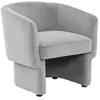 SWEEEK Fauteuil relax en tissu avec forme de dossier et piètement arrondis gris clair