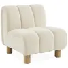 sweeek Fauteuil relax pieds arrondis en bois et tissu bouclette blanc