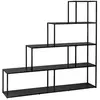 SWEEEK Etagère bibliothèque escalier en métal noir 4 niveaux INDUSTRIELLE L 160 x P 30 x H 157cm
