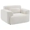 SWEEEK Fauteuil tissu bouclette blanche, lignes arrondis