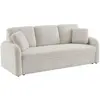 SWEEEK Canapé 3 places cosy rond, tissu bouclettes blanches