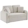 SWEEEK Canapé 2 places cosy rond, tissu bouclettes blanches