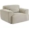 SWEEEK Fauteuil velours côtelé lignes arrondies coussin fourni Wallas L 116 x P 97 x H 73cm
