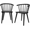 SWEEEK Lot de 2 chaises noires à barreaux en bois et contreplaqué. Paula. L 51 x P 53 x H 75cm