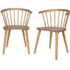 SWEEEK Lot de 2 chaises naturelles à barreaux en bois et contreplaqué. Paula. L 51 x P 53 x H 75cm