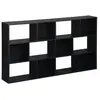 SWEEEK Bibliothèque design asymétrique noire Pieter 3 étagères 12 compartiments de rangement